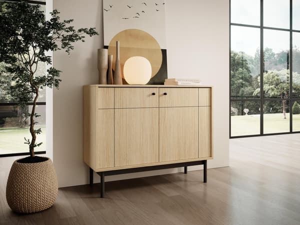 FURNLUX SKÆNK JAPANDI EG & SORT 104CM
