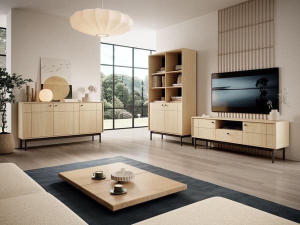 FURNLUX VITRIINI JAPANDI TAMMI & MUSTA 104CM