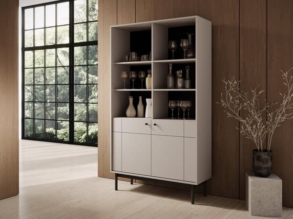 FURNLUX VITRIINI JAPANDI BEIGE & MUSTA 104CM