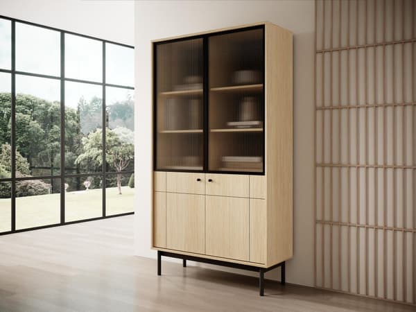 FURNLUX VITRIINI JAPANDI TAMMI & MUSTA 104CM