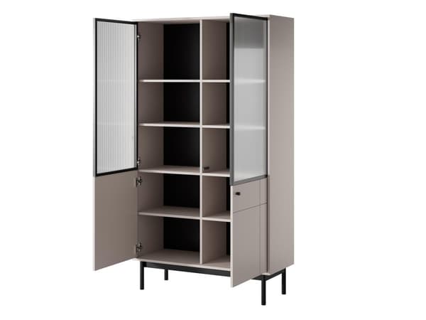 FURNLUX VITRIINI JAPANDI BEIGE & MUSTA 104CM