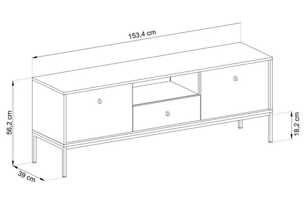 FURNLUX TV-TELINE MONO LAIVASTONSININEN & KULTA 154CM