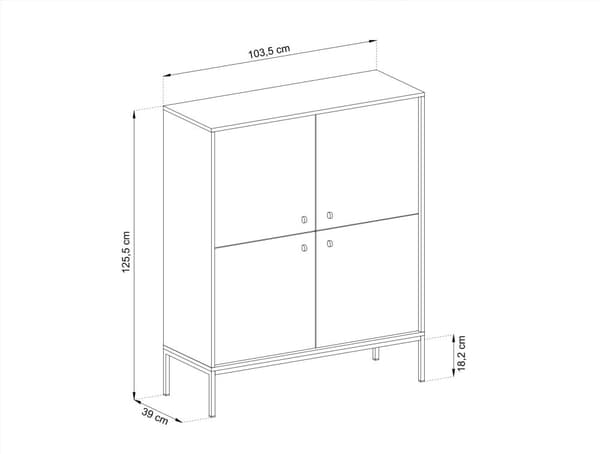 FURNLUX SKÄNK MONO BEIGE & GULD 104CM