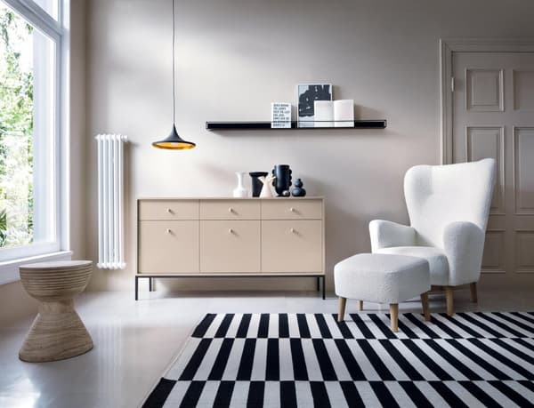 FURNLUX SIVUPÖYTÄ MONO BEIGE & MUSTA 154CM