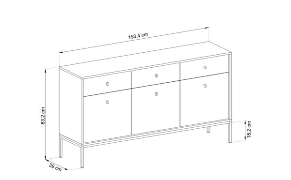 FURNLUX SIVUPÖYTÄ MONO BEIGE & MUSTA 154CM