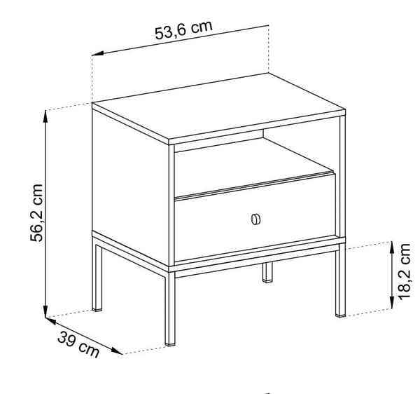 FURNLUX YÖPÖYTÄ MONO BEIGE & MUSTA 54CM