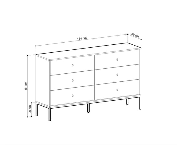 FURNLUX LIPASTO MONO LAIVASTONSININEN & MUSTA 154CM