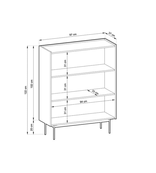 FURNLUX SKÄNK FÄRG RÖD 97CM