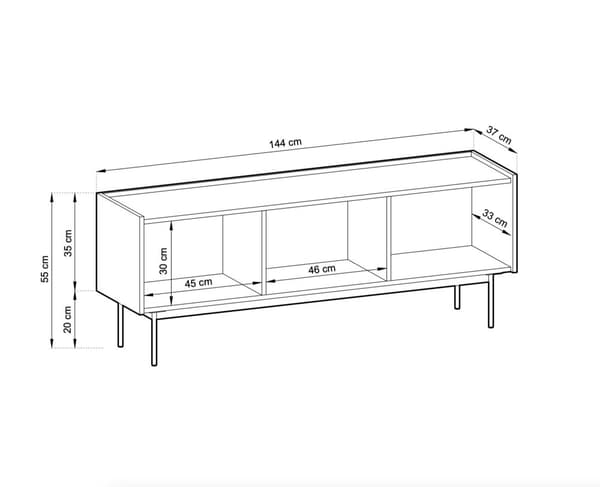 FURNLUX TV-TELINE VÄRI PUNAINEN 144CM