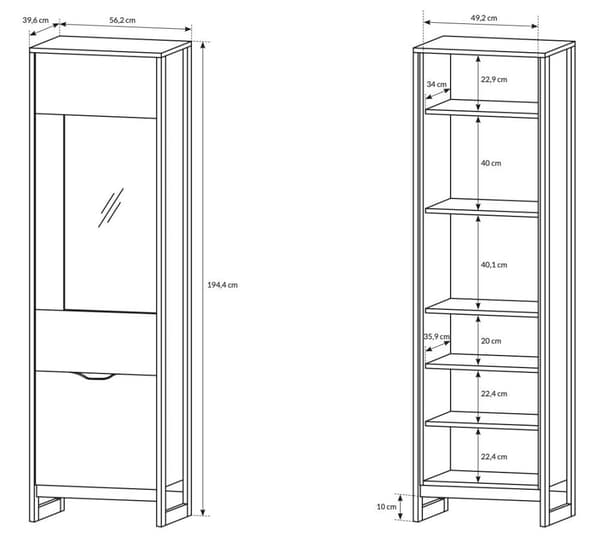FURNLUX VITRINSKÅP ARDEN SVART 56CM