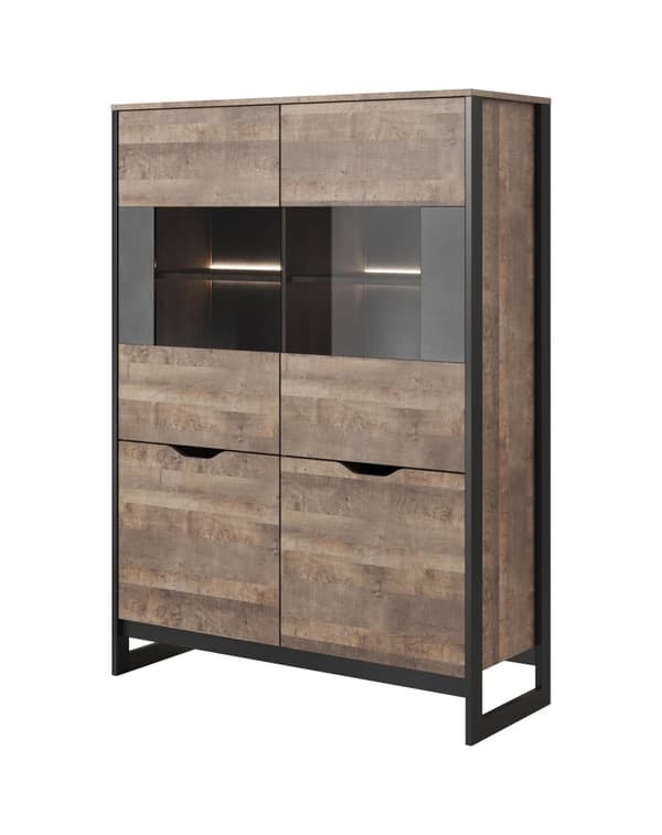 FURNLUX VITRINSKÅP ARDEN SVART 109CM