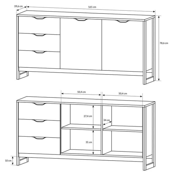 FURNLUX SKÄNK ARDEN SVART 161CM