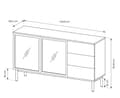 Miniatyrbild 6 av 6: FURNLUX SKÄNK LANG EK & SVART 150CM