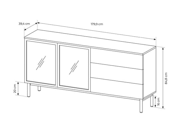 FURNLUX LIPASTO LANG TAMMI & MUSTA 180CM