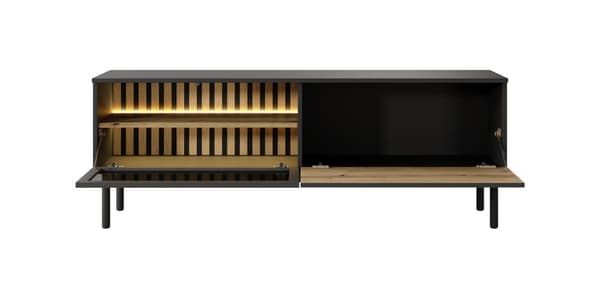 FURNLUX TV-BORD LANG EK & SVART 150CM