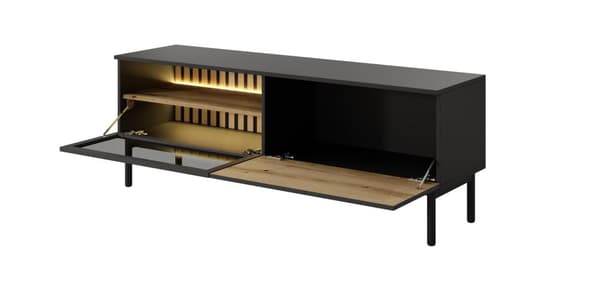 FURNLUX TV-BORD LANG EK & SVART 150CM