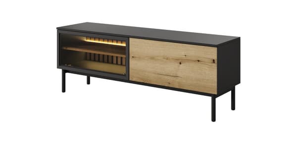 FURNLUX TV-BORD LANG EK & SVART 150CM