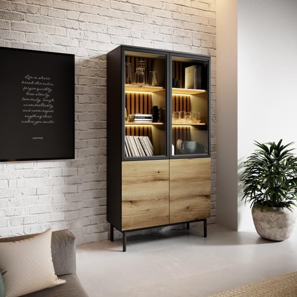 FURNLUX VITRIINI LANG TAMMI & MUSTA 100CM