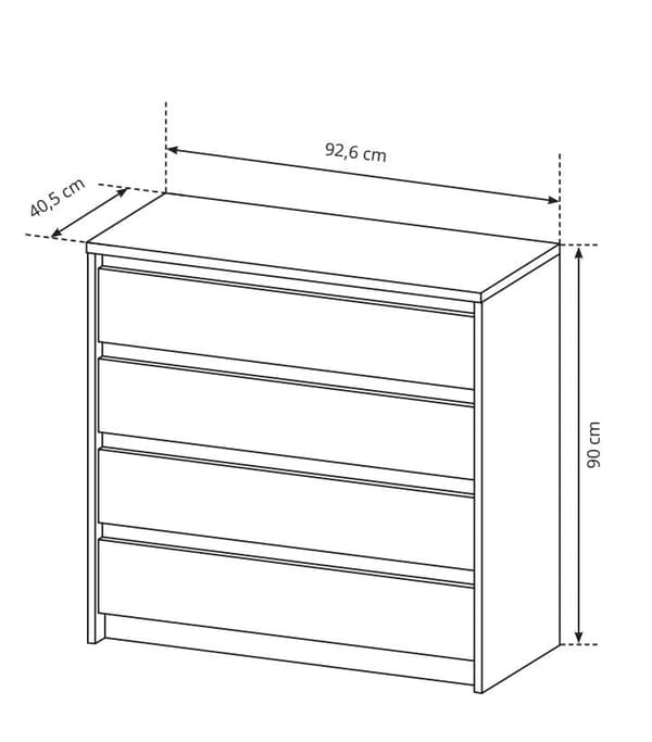 FURNLUX LIPASTO XELO VALKOINEN & TAMMI 93CM