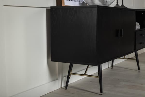 FURNLUX SKÆNK GULD SORT & GULD 160CM