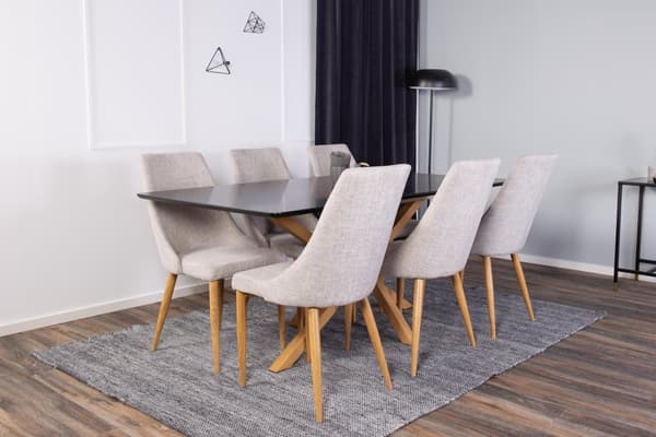 FURNLUX MATBORD PIAZZA SVART & EK 90CM