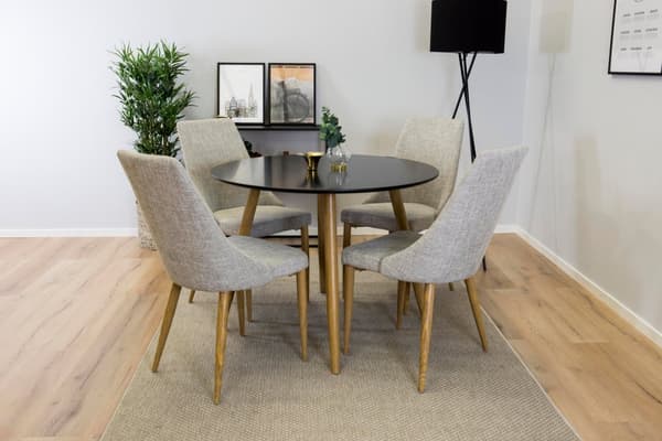 FURNLUX SPISEBORD PLAZA SORT & EG 100CM