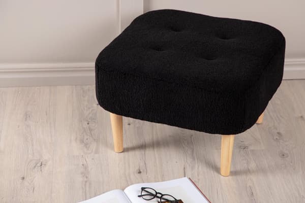 FURNLUX SITTPUFF SALINA SVART & EK 60CM