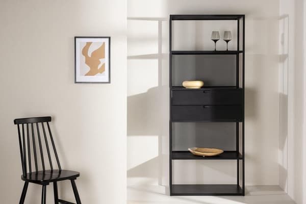 FURNLUX STÅENDE HYLLA SANTIAGO SVART 80CM