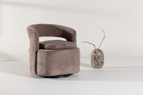 FURNLUX FÅTÖLJ LAUREL LJUSBRUN & SVART 69CM