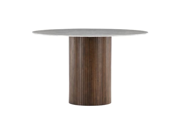 FURNLUX RUOKAPÖYTÄ HARON MARMORI HARMAA & PÄHKINÄ 120CM