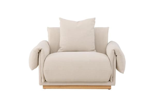 FURNLUX FÅTÖLJ MOLLOSUND BEIGE & EK 95CM