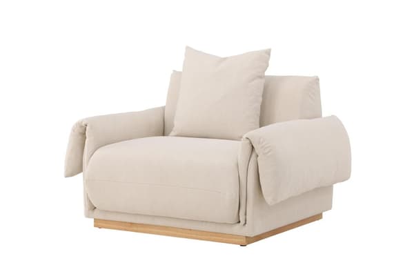 FURNLUX FÅTÖLJ MOLLOSUND BEIGE & EK 95CM