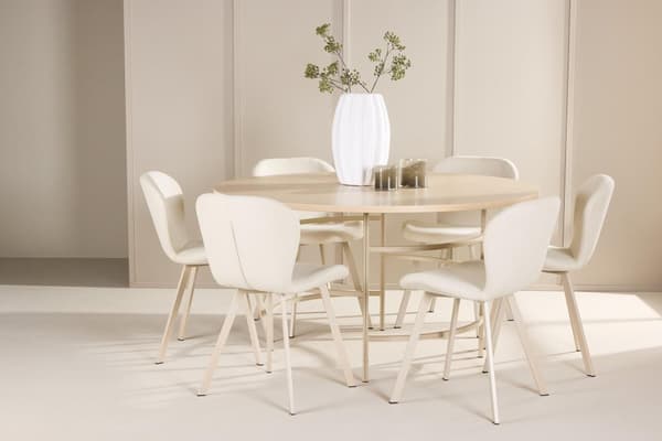 FURNLUX MATBORD COPENHAGEN EK & BEIGE 140CM