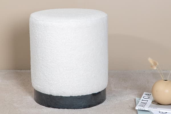 FURNLUX SITTPUFF BENJI VIT & SVART 35CM