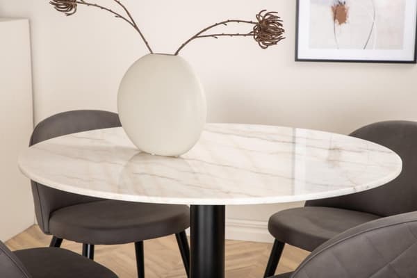 FURNLUX MATBORD ESTELLE MARMOR VIT & SVART 106CM