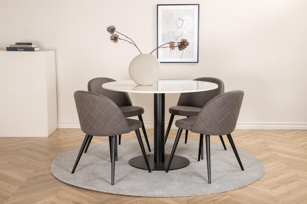 FURNLUX MATBORD ESTELLE MARMOR VIT & SVART 106CM