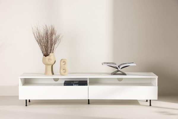 FURNLUX TV-BÄNK NAVARRA VIT & SVART 180CM