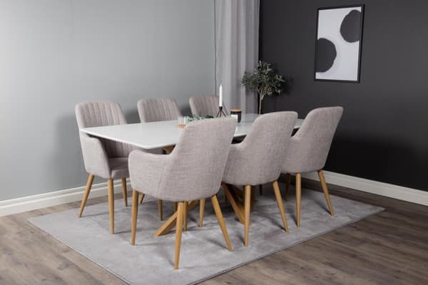 FURNLUX RUOKAPÖYTÄ PIAZZA VALKOINEN & TAMMI 90CM