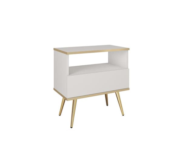 FURNLUX YÖPÖYTÄ ORO VALKOINEN & KULTA 54CM