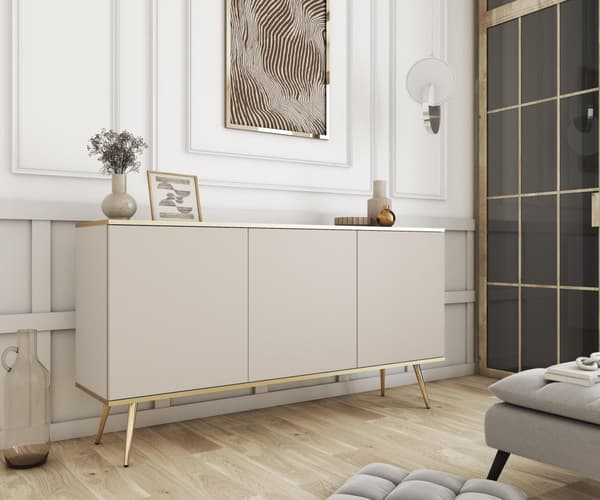 FURNLUX SKÄNK ORO BEIGE & GULD 160CM