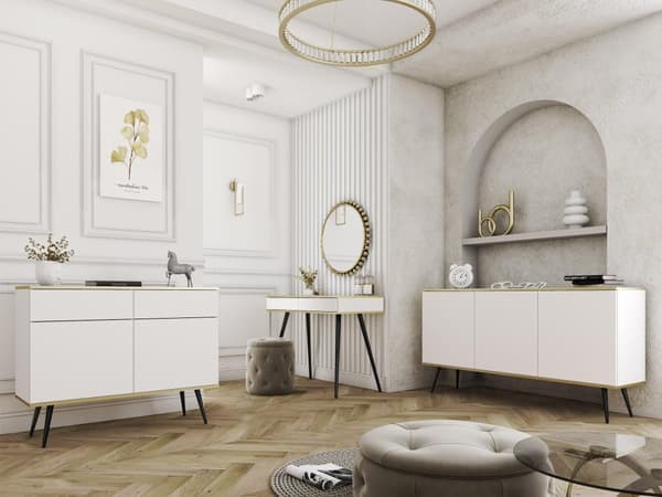 FURNLUX LIPASTO ORO VALKOINEN & MUSTA 160CM