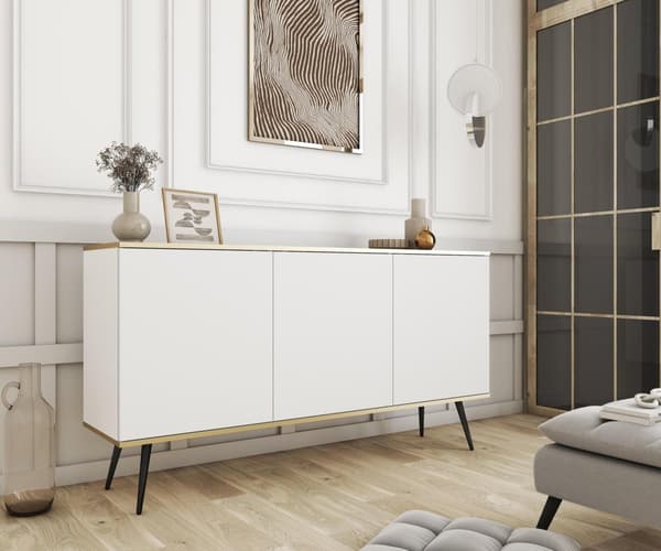 FURNLUX LIPASTO ORO VALKOINEN & MUSTA 160CM