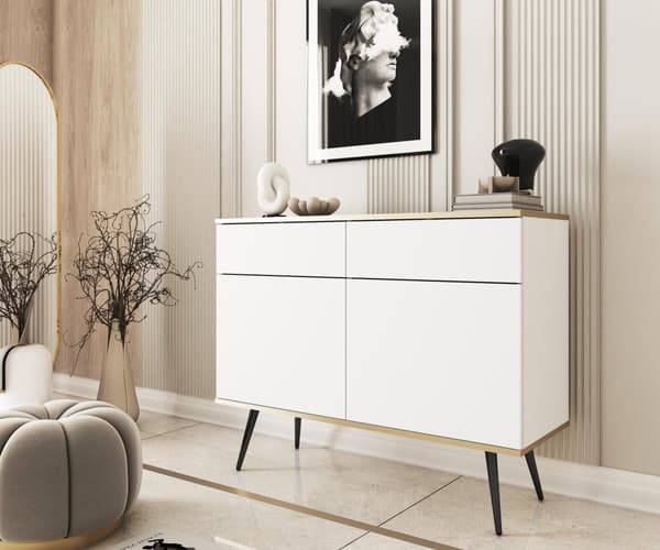 FURNLUX SKÄNK ORO VIT & SVART 107CM