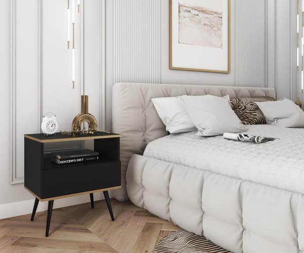 FURNLUX NATTDUKSBORD ORO SVART 54CM