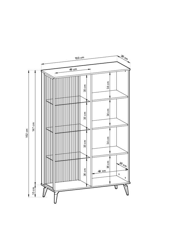 FURNLUX SHOWCASE VICI BEIGE & SVART 103CM