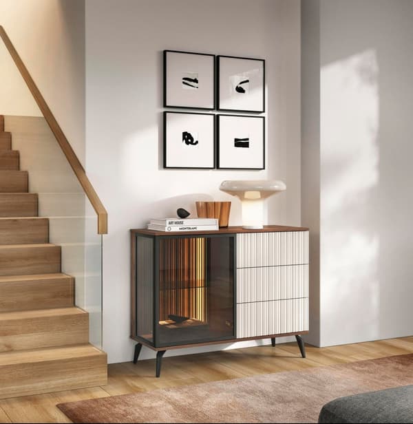 FURNLUX SKÆNK VICI BEIGE & SORT 103CM