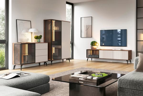 FURNLUX SKÆNK VICI BEIGE & SORT 103CM