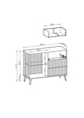 Miniatyrbillede 6 af 6: FURNLUX SKÆNK VICI BEIGE & SORT 103CM