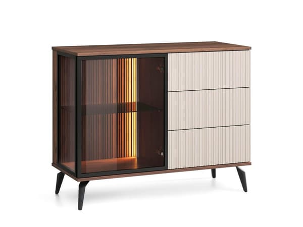 FURNLUX SKÆNK VICI BEIGE & SORT 103CM