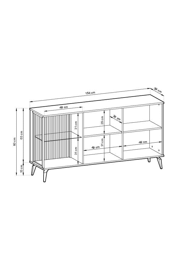 FURNLUX SKÄNK VICI BEIGE & SVART 154CM